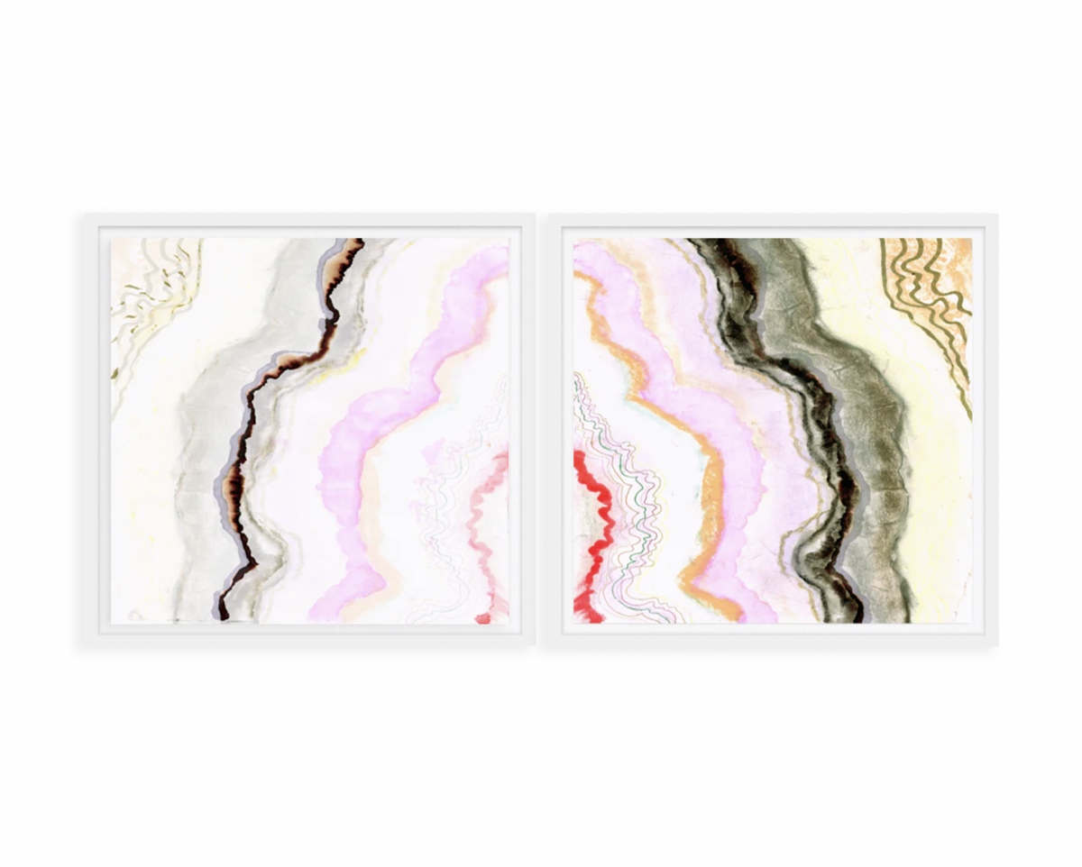 Cotton Candy Agate Framed Art Print