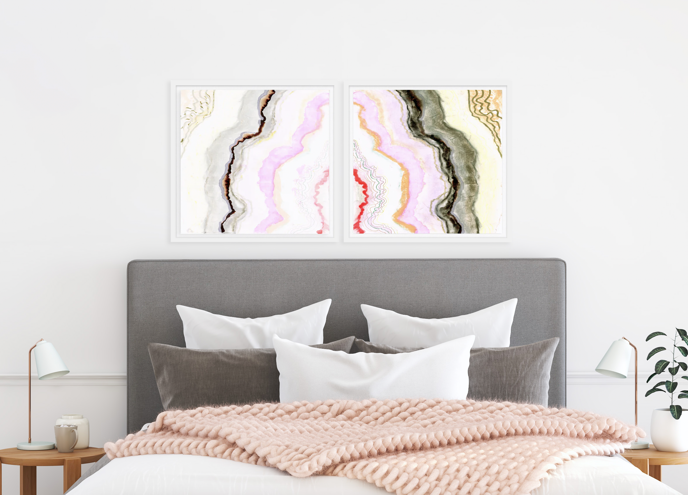 Cotton Candy Agate Framed Art Print