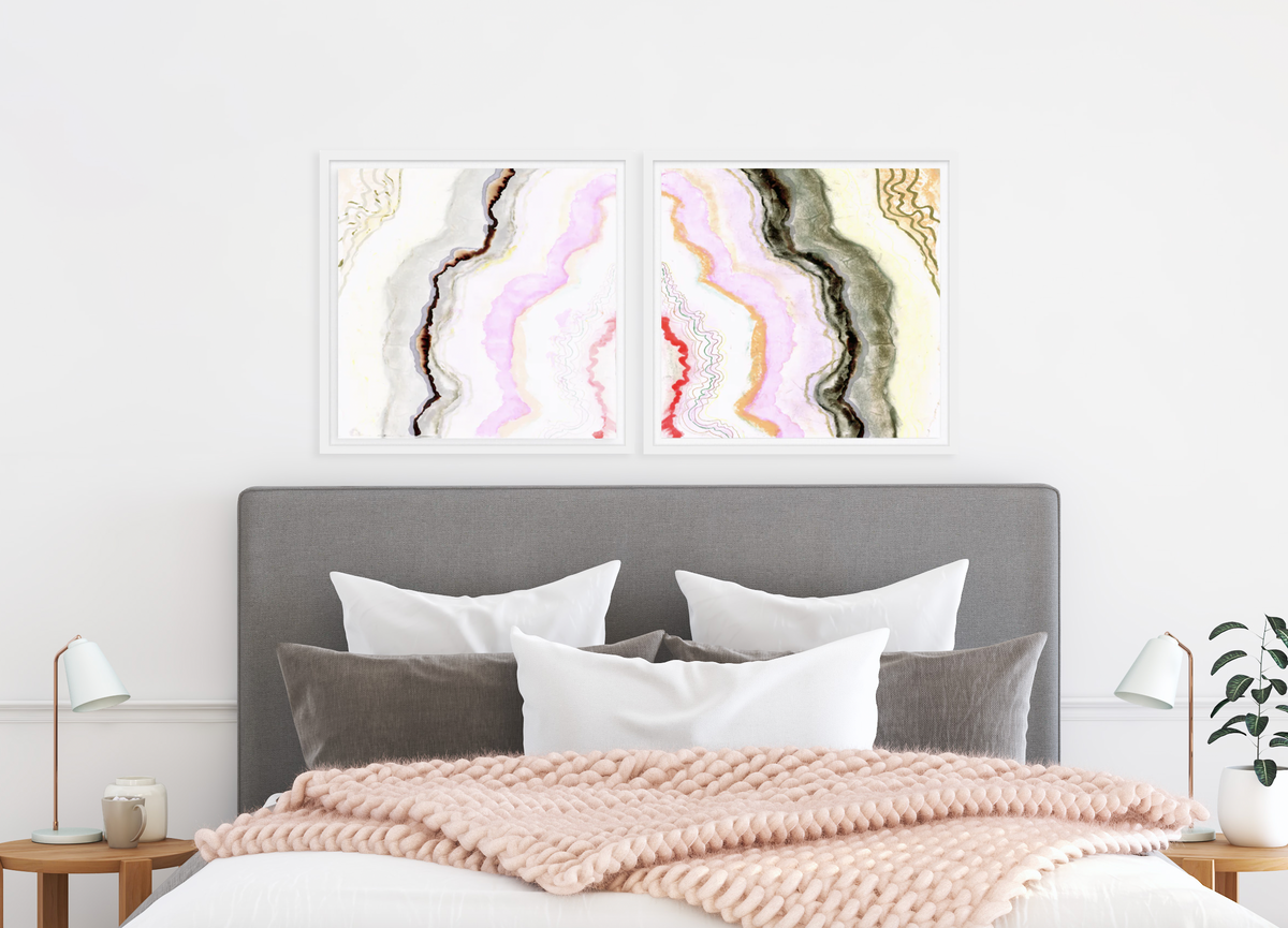 Cotton Candy Agate Framed Art Print