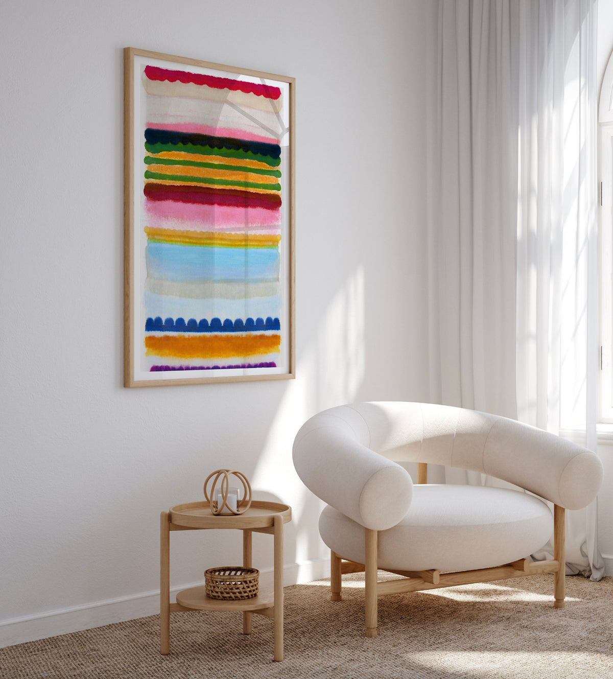 Heartbeat Stripe Framed Art Print