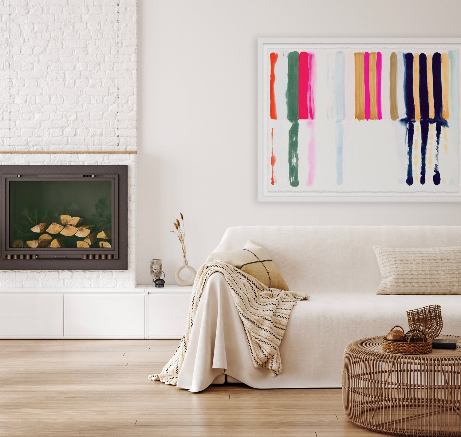 Hot Stripes Framed Art Print