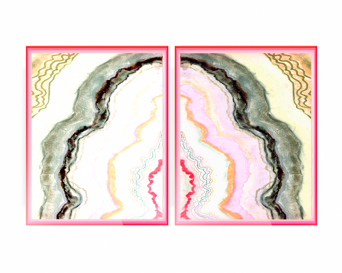 Cotton Candy Agate Framed Art Print