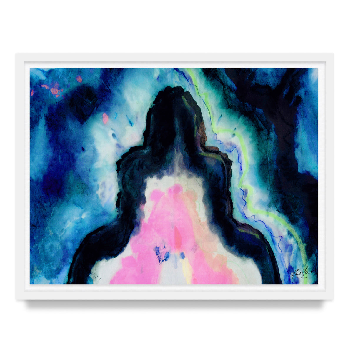 Blue Fusion Agate Framed Art Print