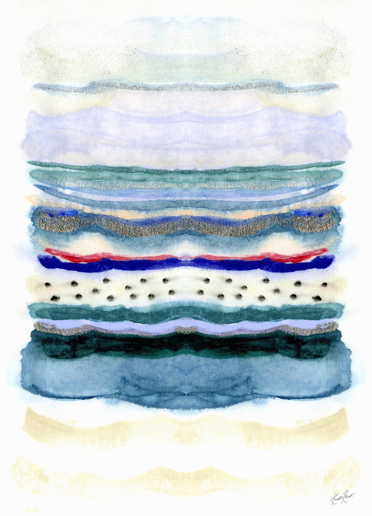 Seaside Stripe Framed Art Print