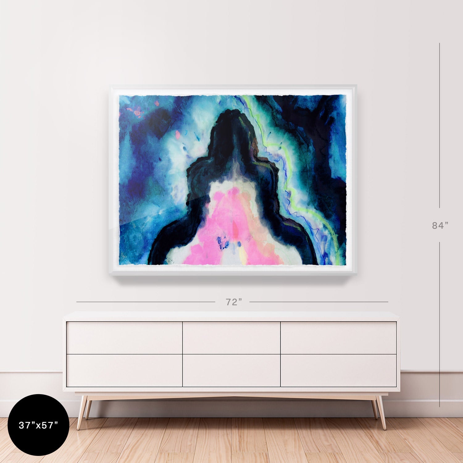Blue Fusion Agate Framed Art Print