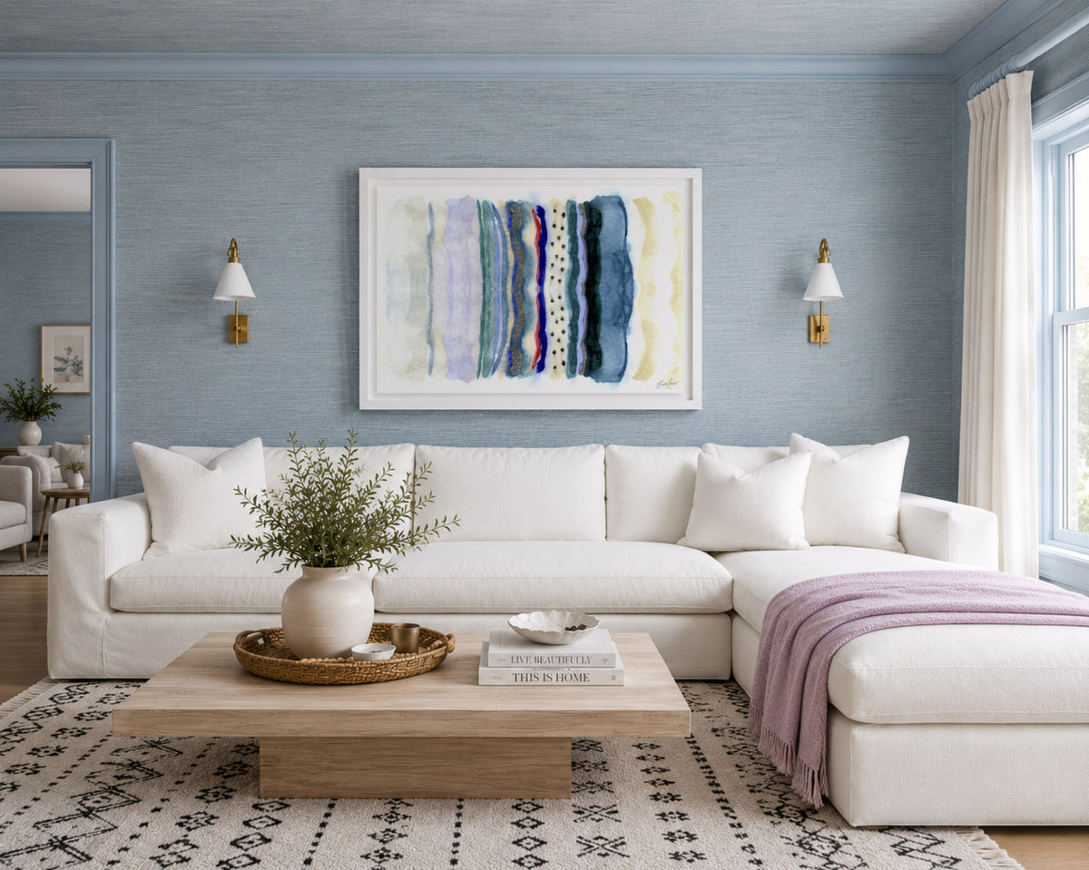 Seaside Stripe Framed Art Print