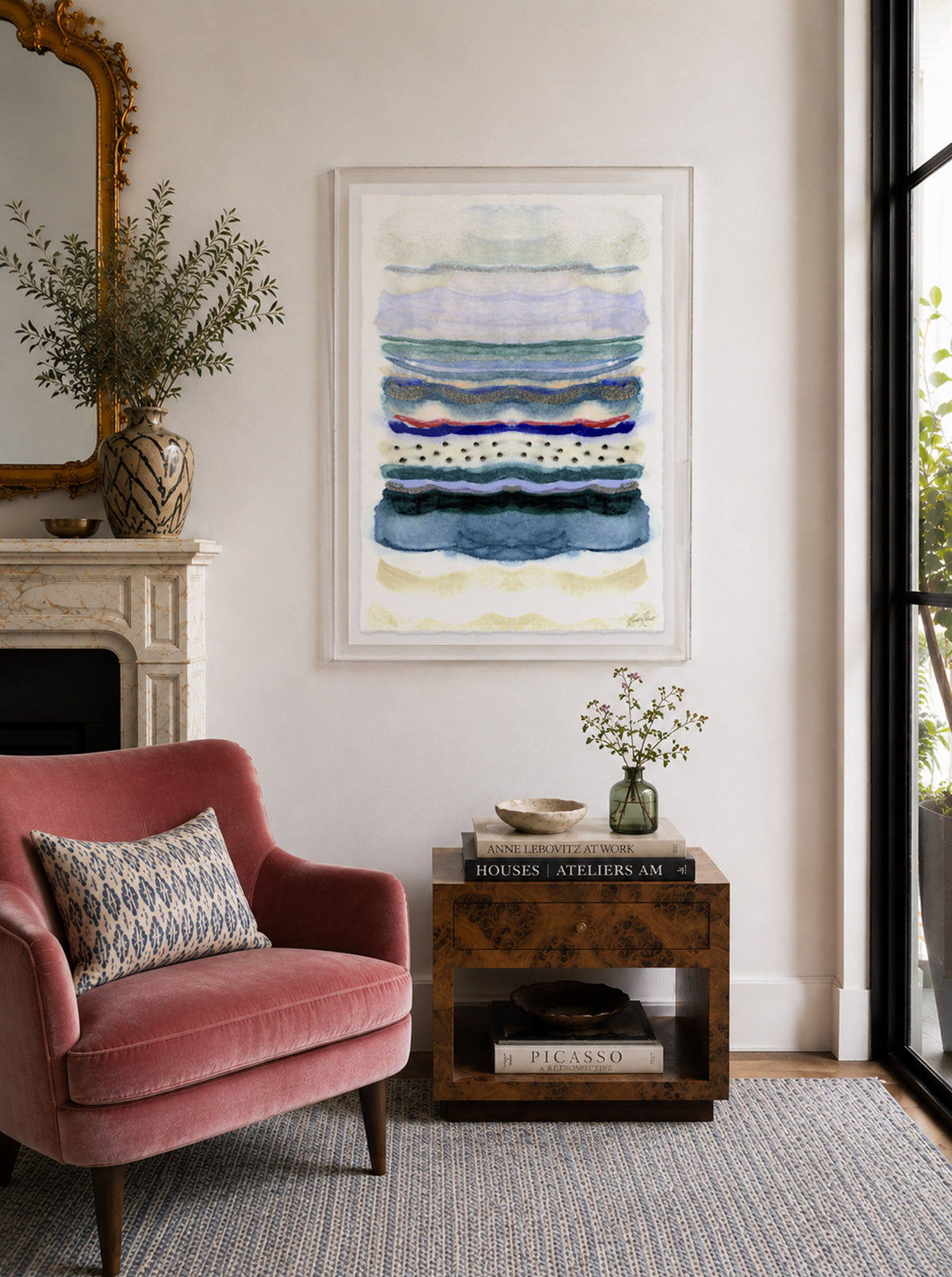 Seaside Stripe Framed Art Print