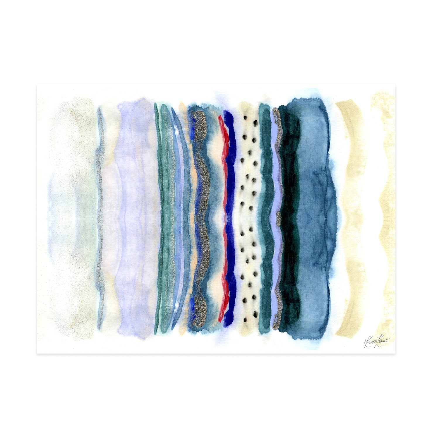 Seaside Stripe Framed Art Print