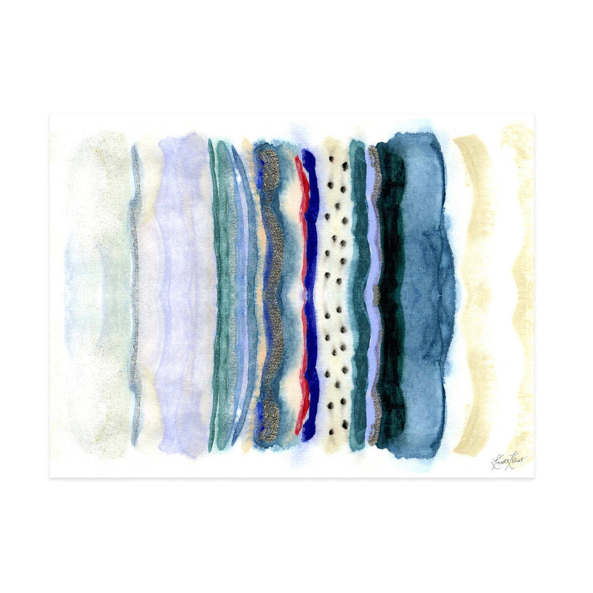 Seaside Stripe Framed Art Print