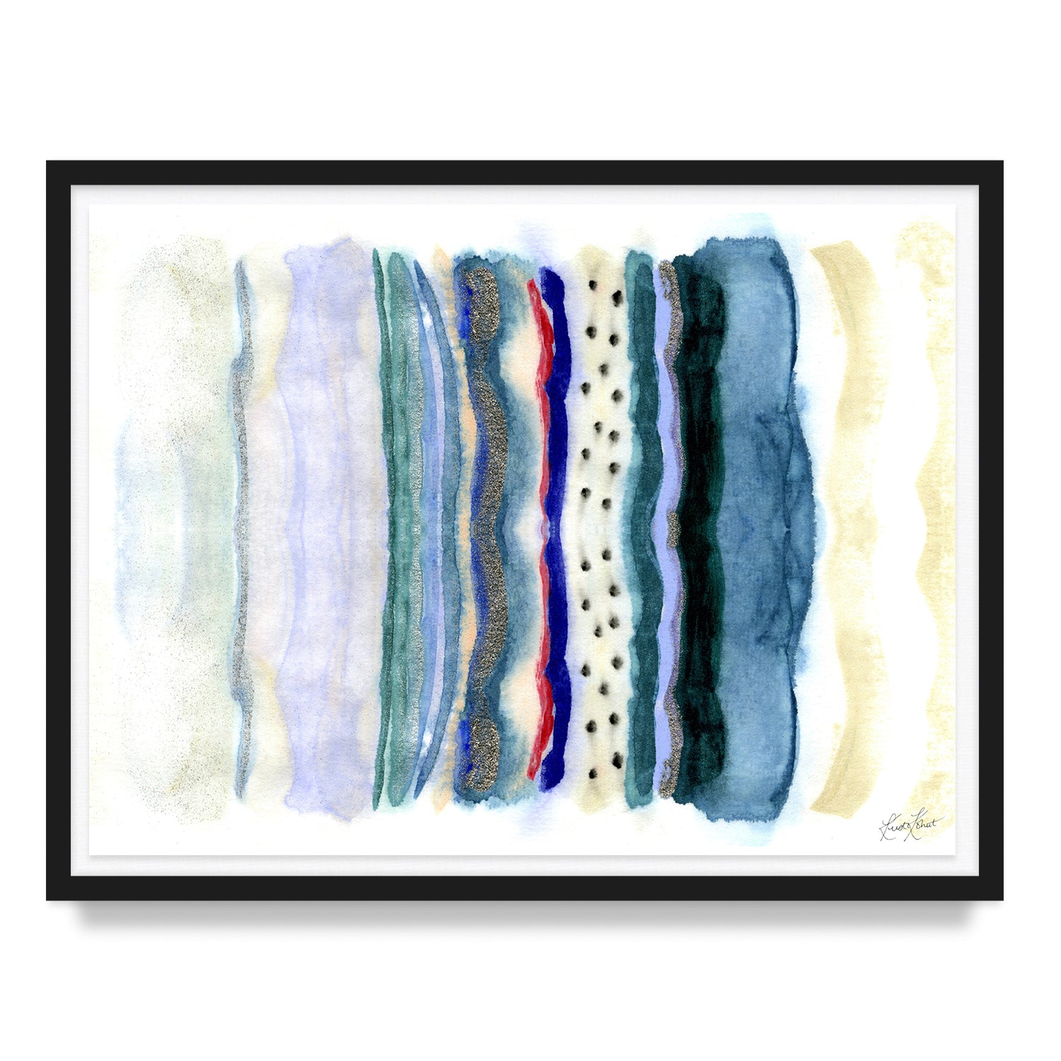 Seaside Stripe Framed Art Print