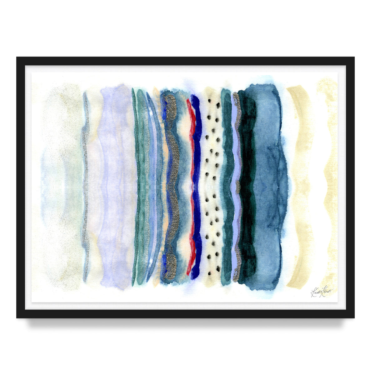 Seaside Stripe Framed Art Print