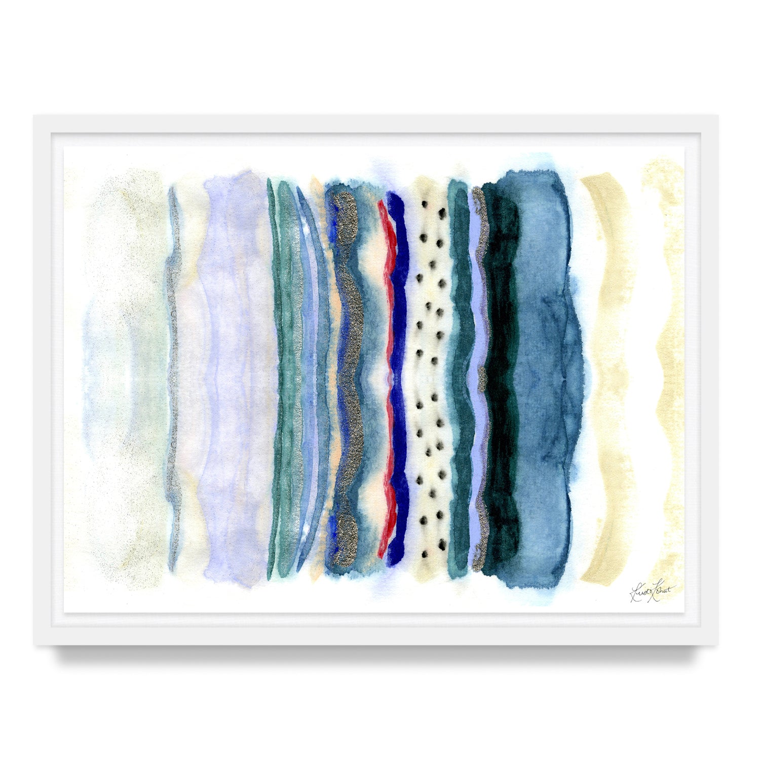 Seaside Stripe Framed Art Print