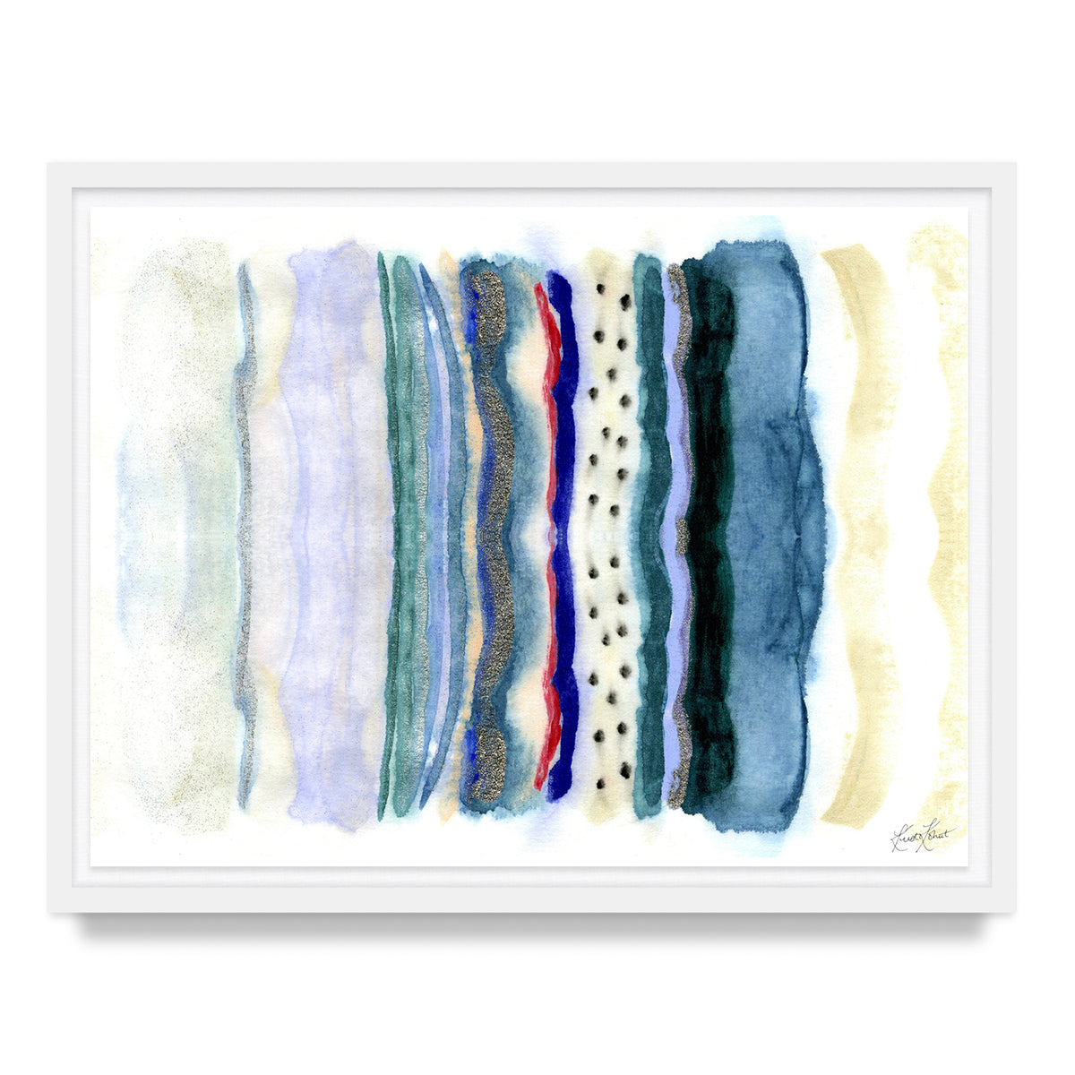 Seaside Stripe Framed Art Print