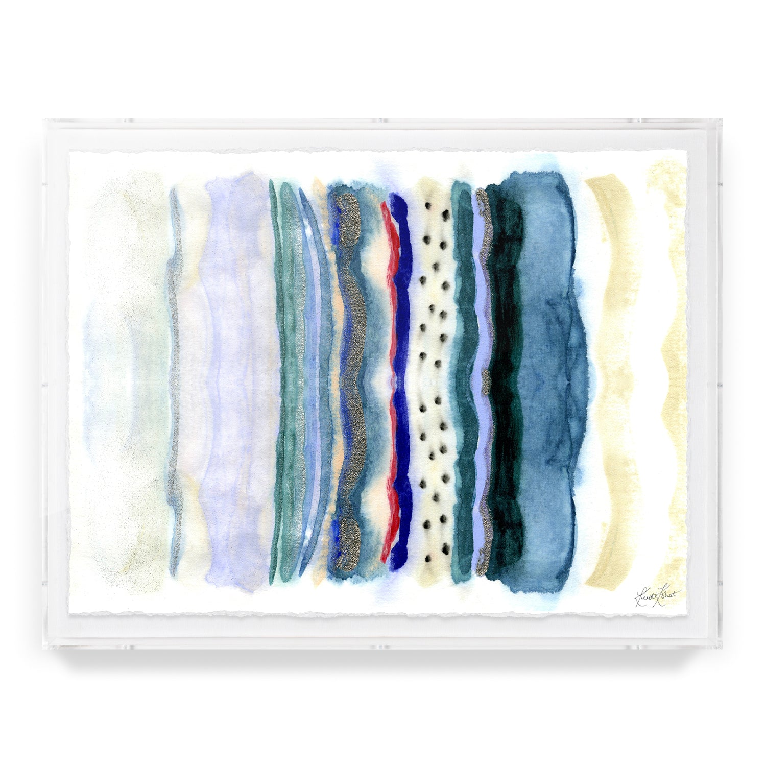 Seaside Stripe Framed Art Print
