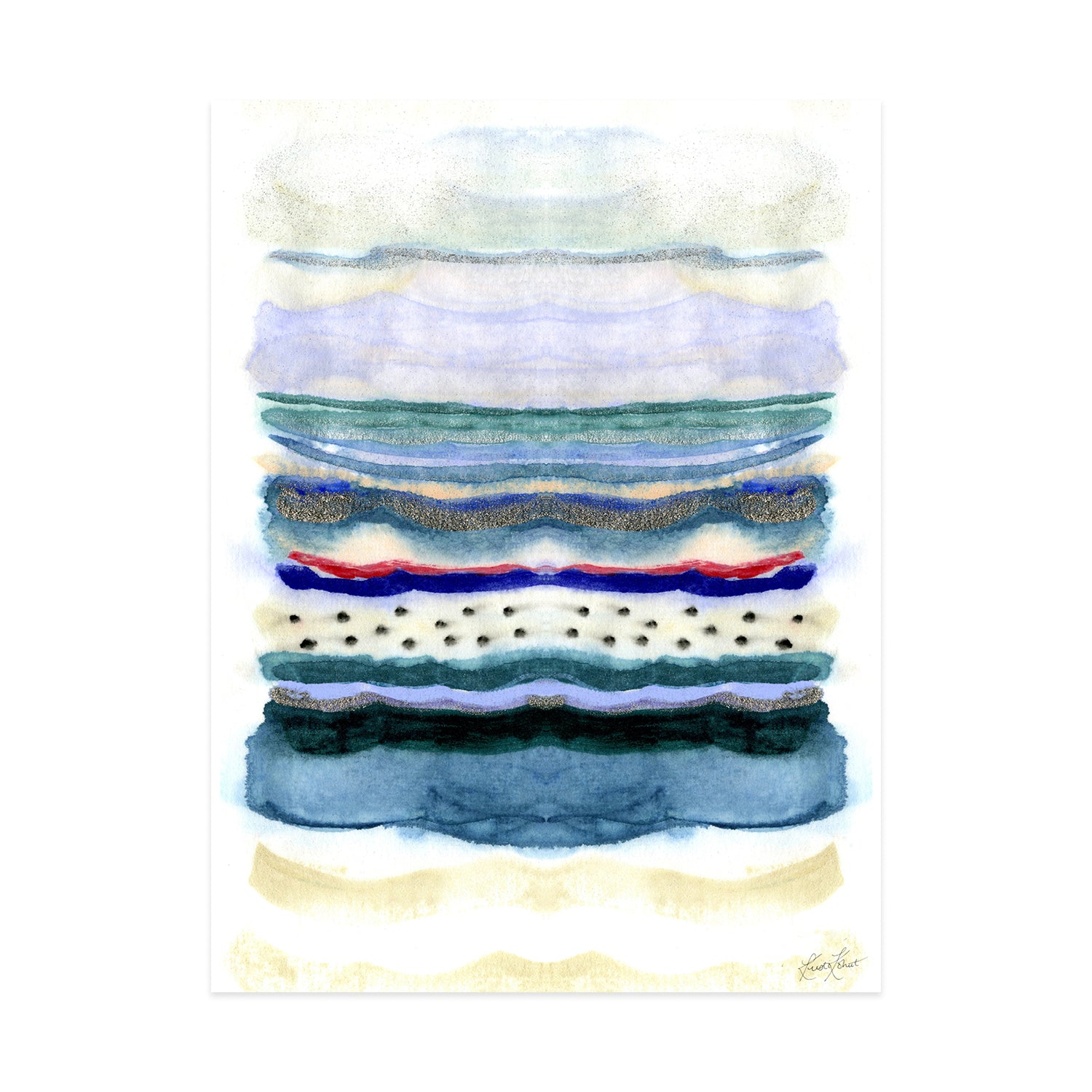Seaside Stripe Framed Art Print