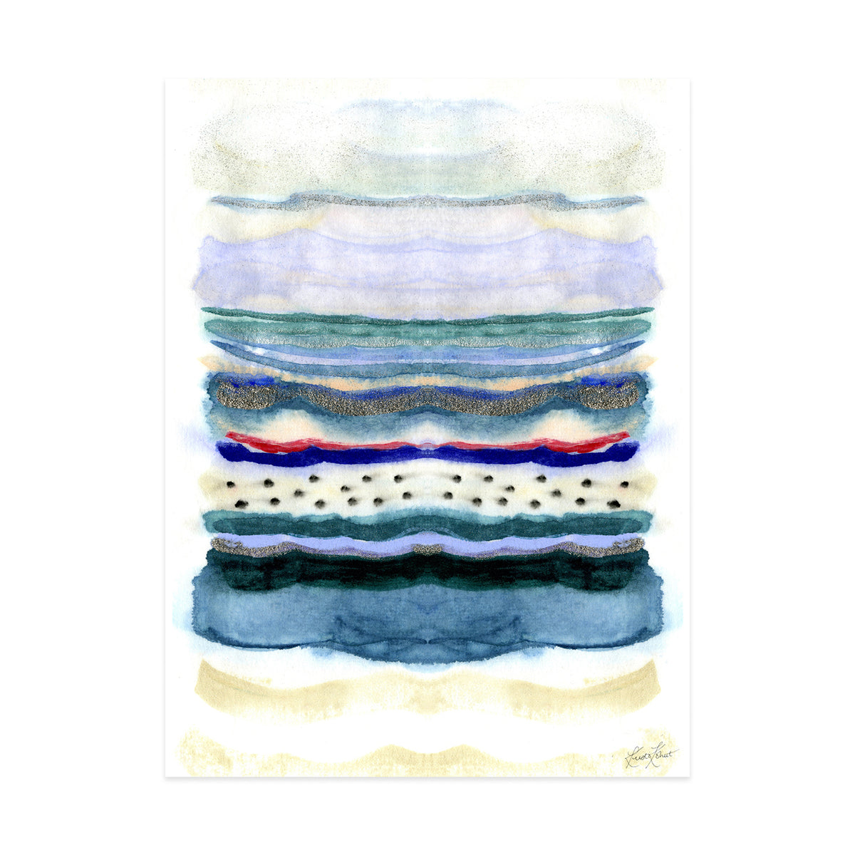Seaside Stripe Framed Art Print