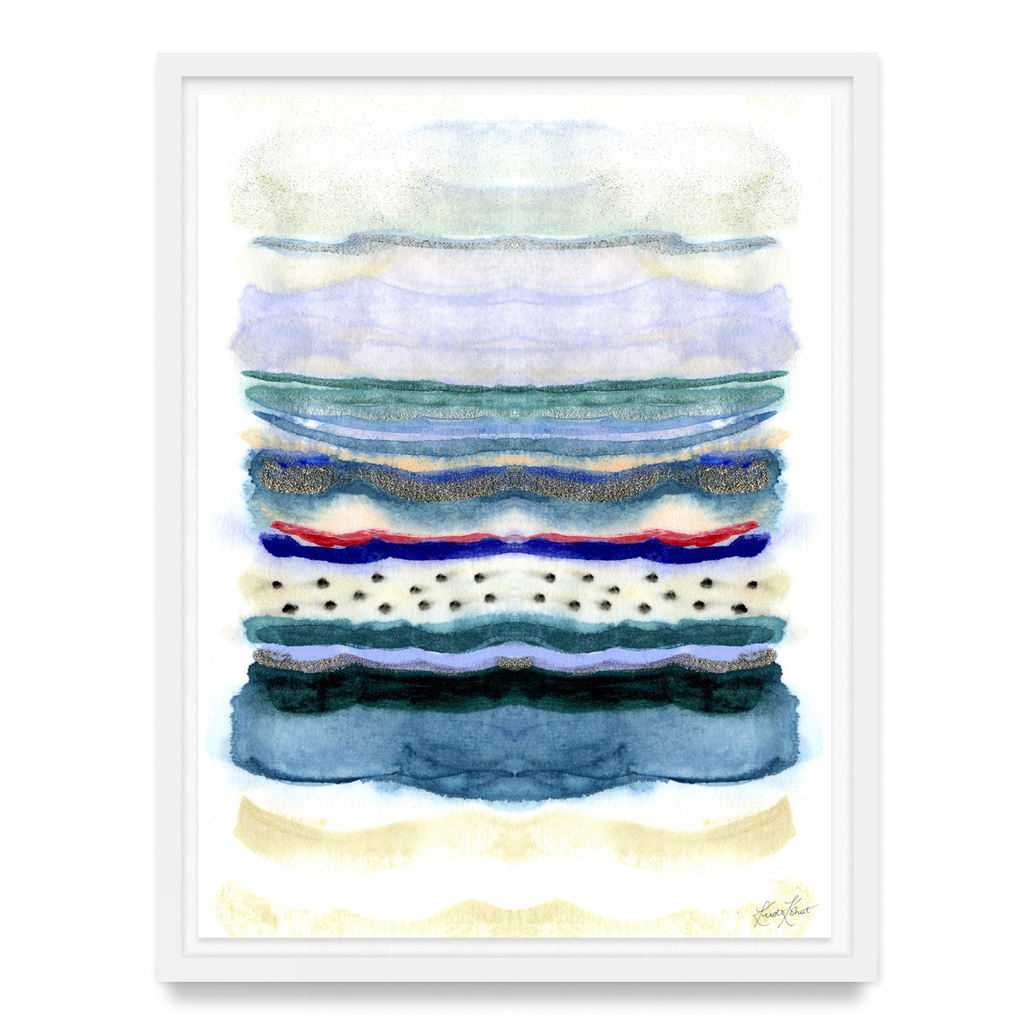Seaside Stripe Framed Art Print