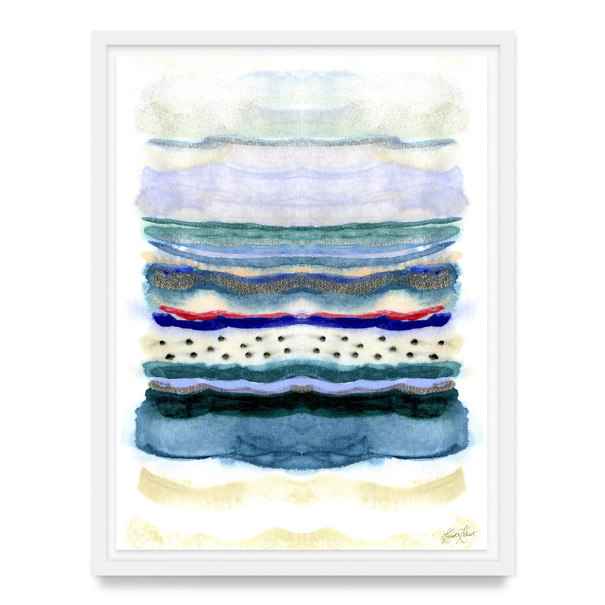 Seaside Stripe Framed Art Print