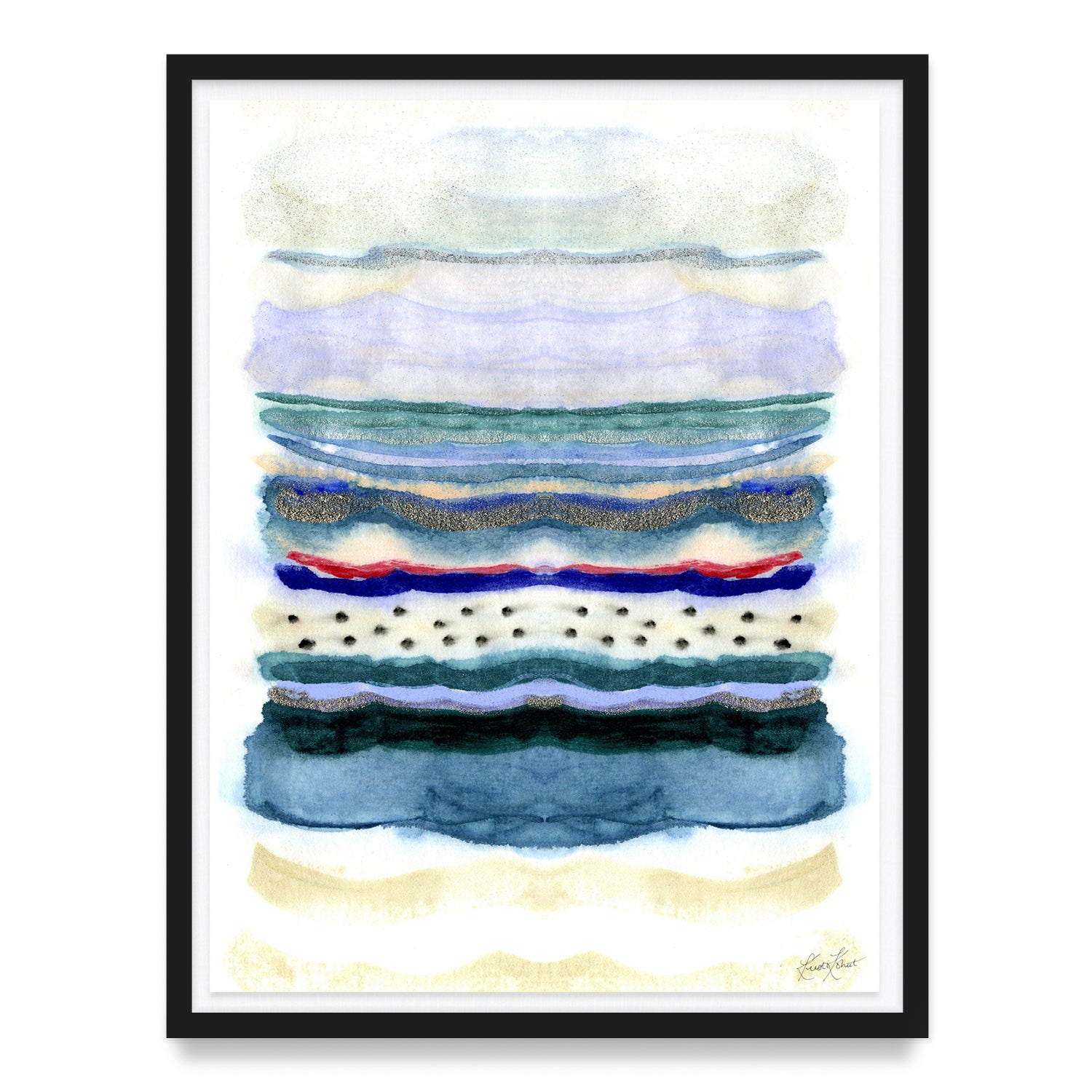 Seaside Stripe Framed Art Print