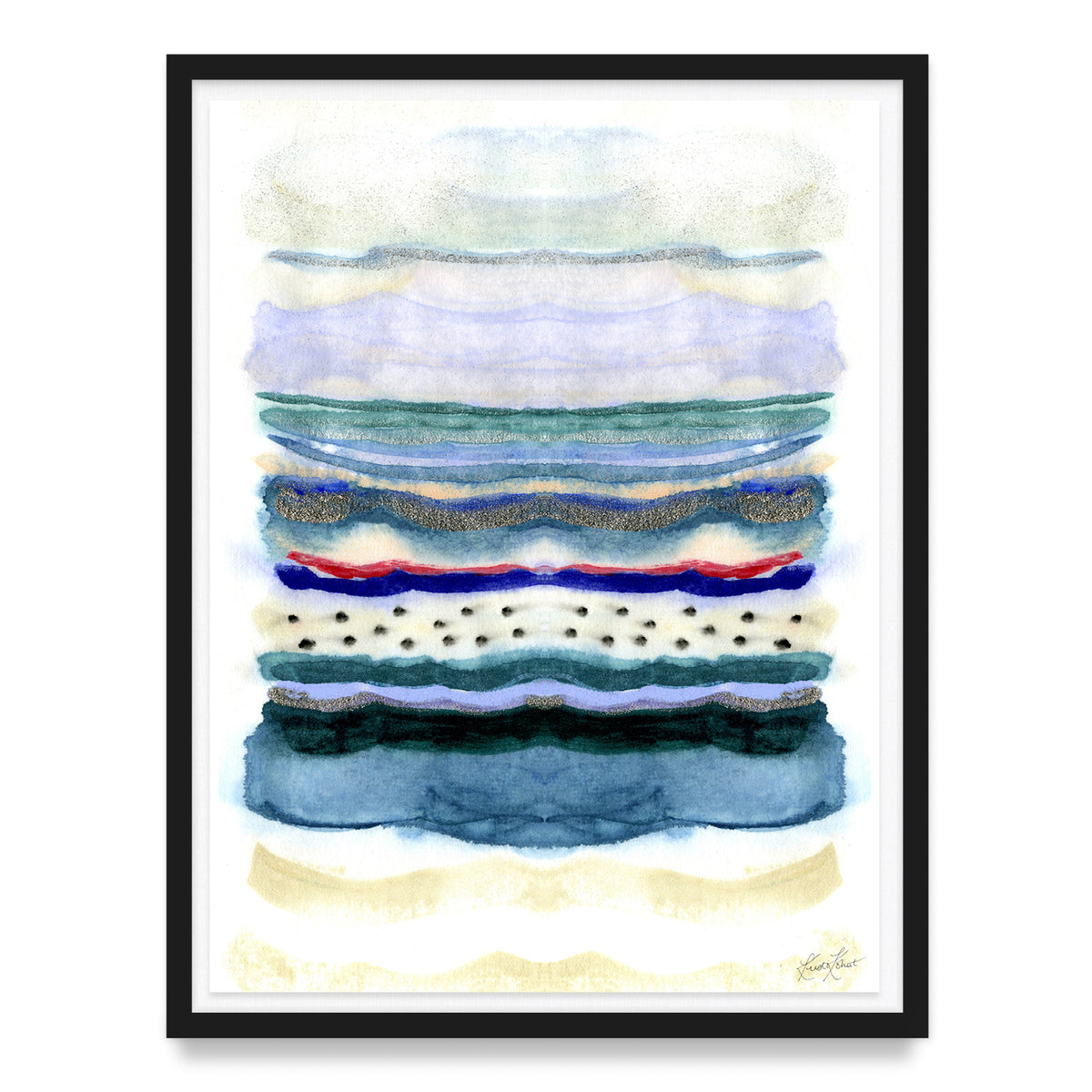 Seaside Stripe Framed Art Print