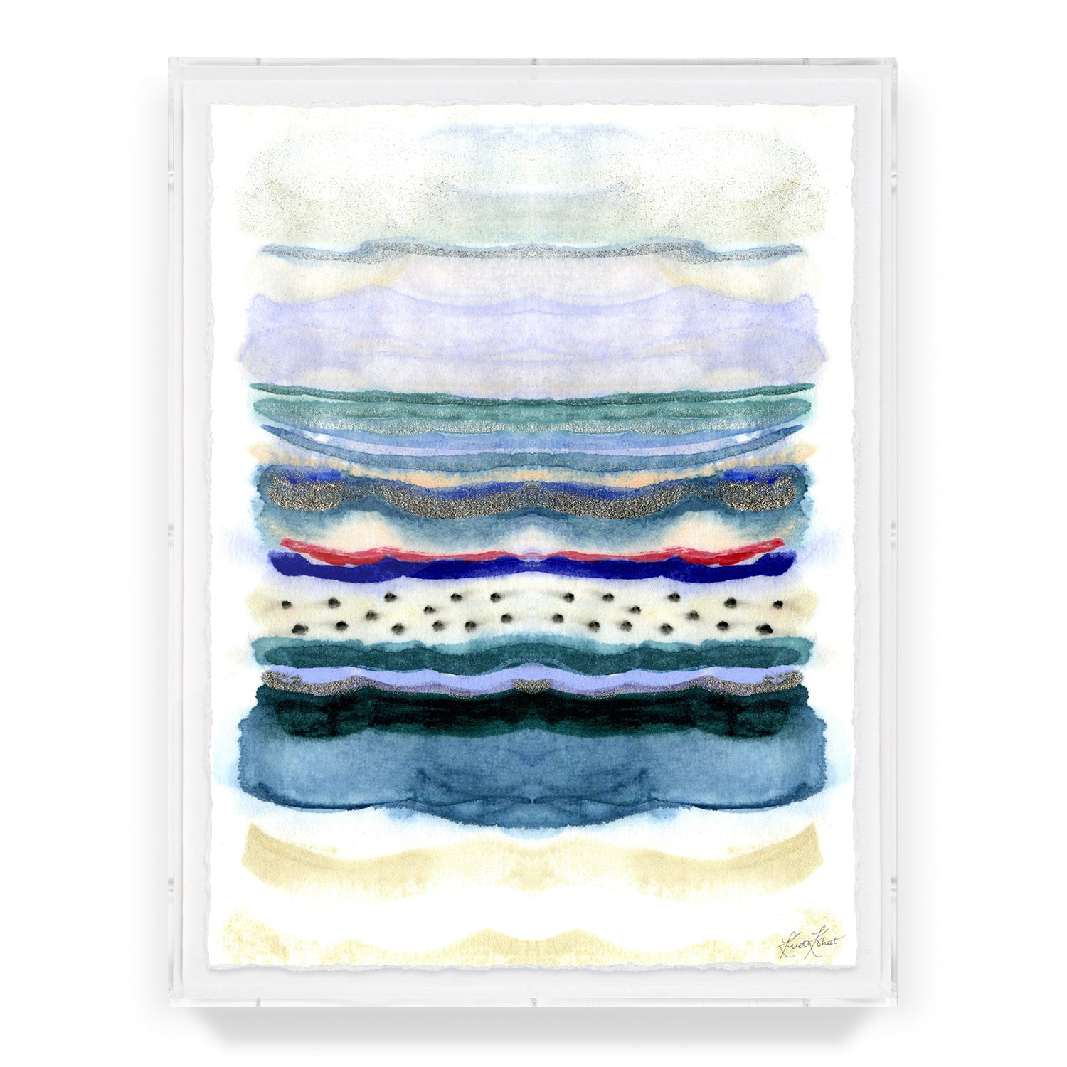 Seaside Stripe Framed Art Print
