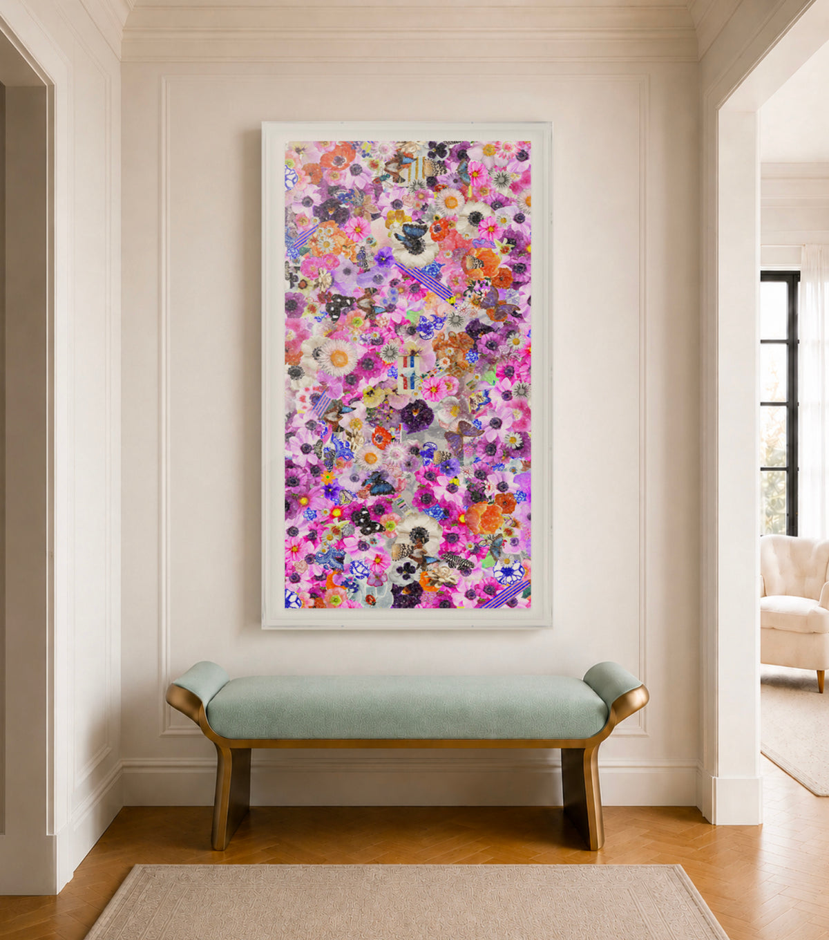 Flower Collage Embellished Print