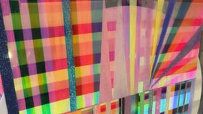Chromatic Stripe #46 Mini Original Artwork on Iridescent Acrylic | Original Art by artist Kristi Kohut