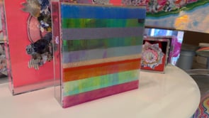 Chromatic Stripe #42 Original Artwork on Iridescent Acrylic | Original Art by artist Kristi Kohut