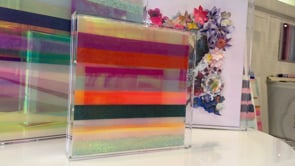 Chromatic Stripe #41 Original Artwork on Iridescent Acrylic | Original Art by artist Kristi Kohut