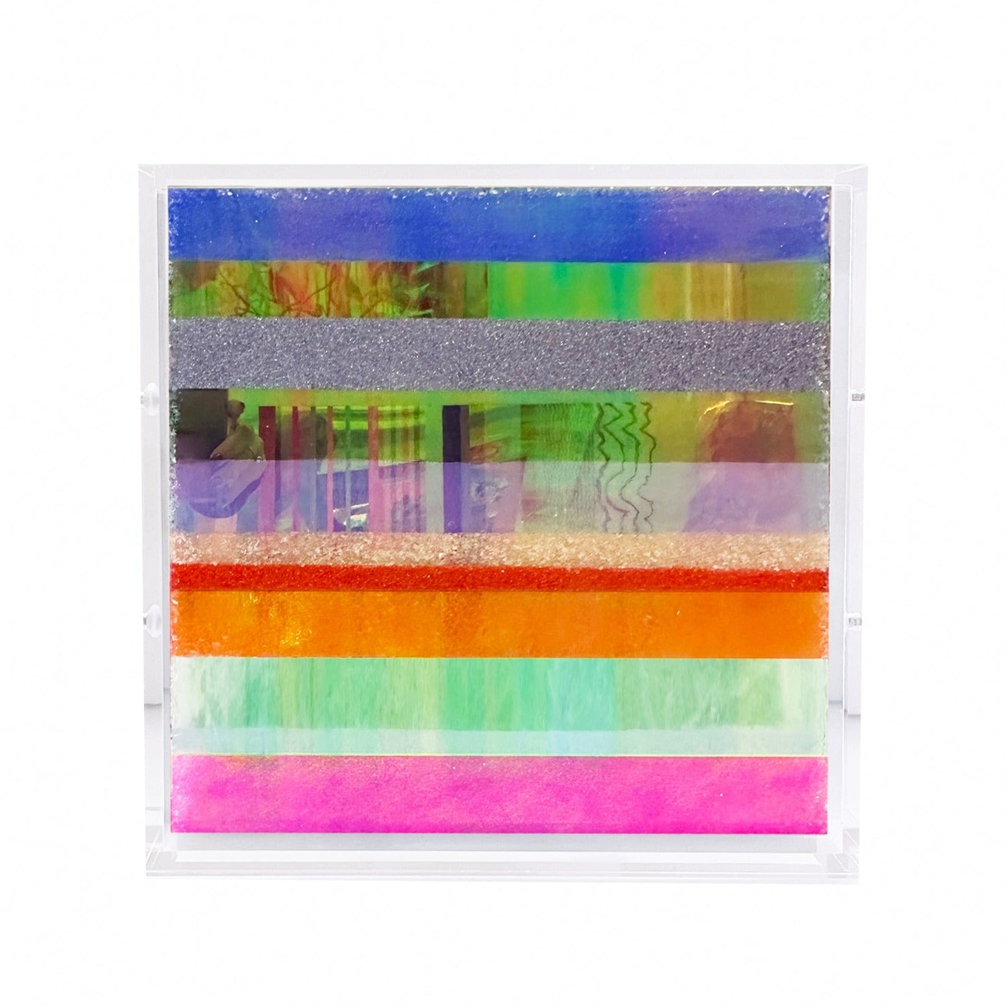 Chromatic Stripe #42 Original Artwork on Iridescent Acrylic | Original Art by artist Kristi Kohut