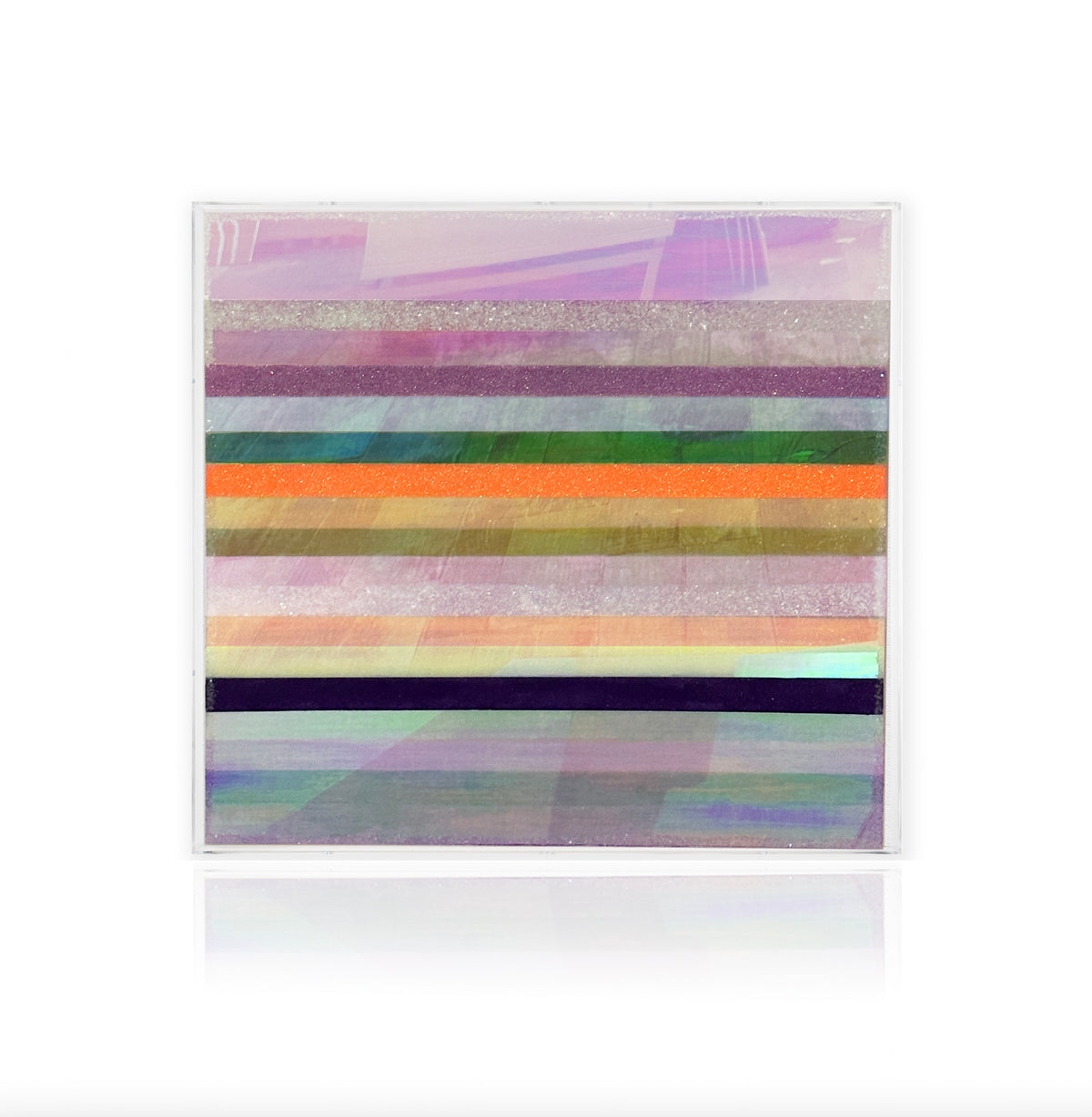 Chromatic Stripe #35 Original Artwork on Iridescent Acrylic | Original Art by artist Kristi Kohut