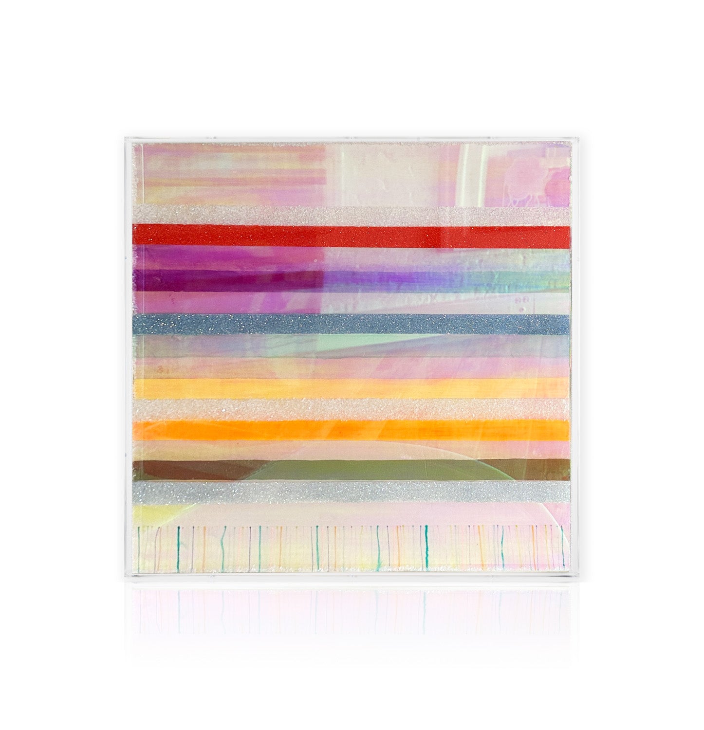 Chromatic Stripe #33 Original Artwork on Iridescent Acrylic | Original Art by artist Kristi Kohut
