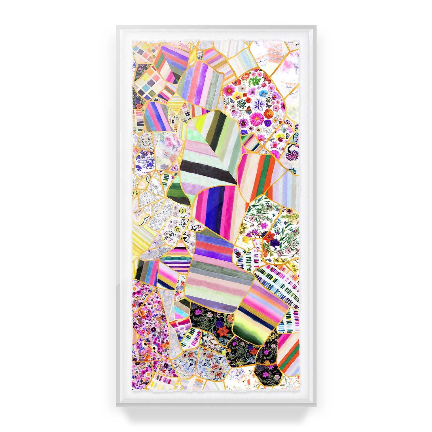 Kintsugi Collage Framed Art Print