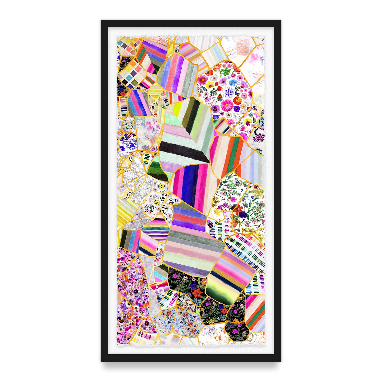 Kintsugi Collage Framed Art Print