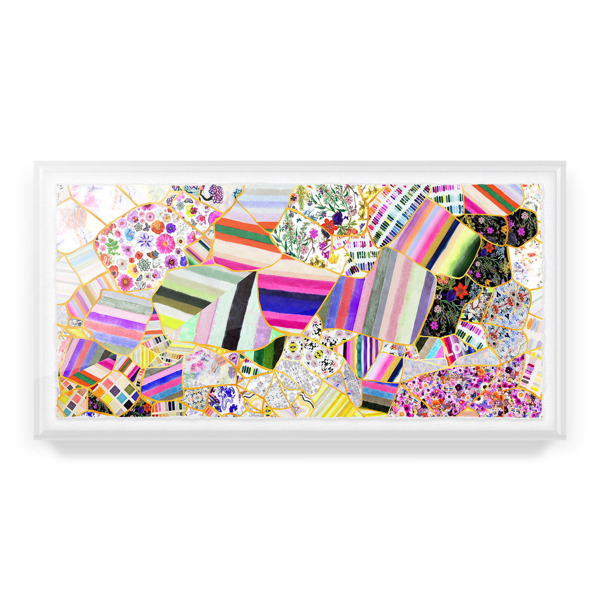 Kintsugi Collage Framed Art Print