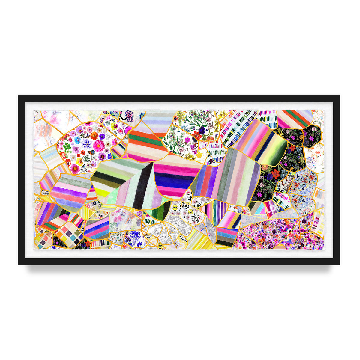 Kintsugi Collage Framed Art Print