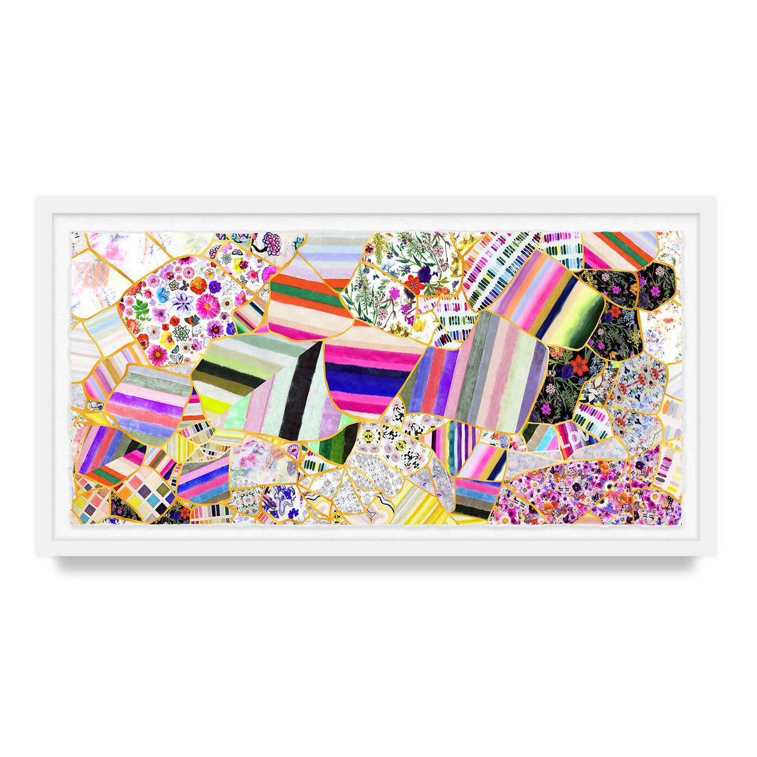 Kintsugi Collage Framed Art Print