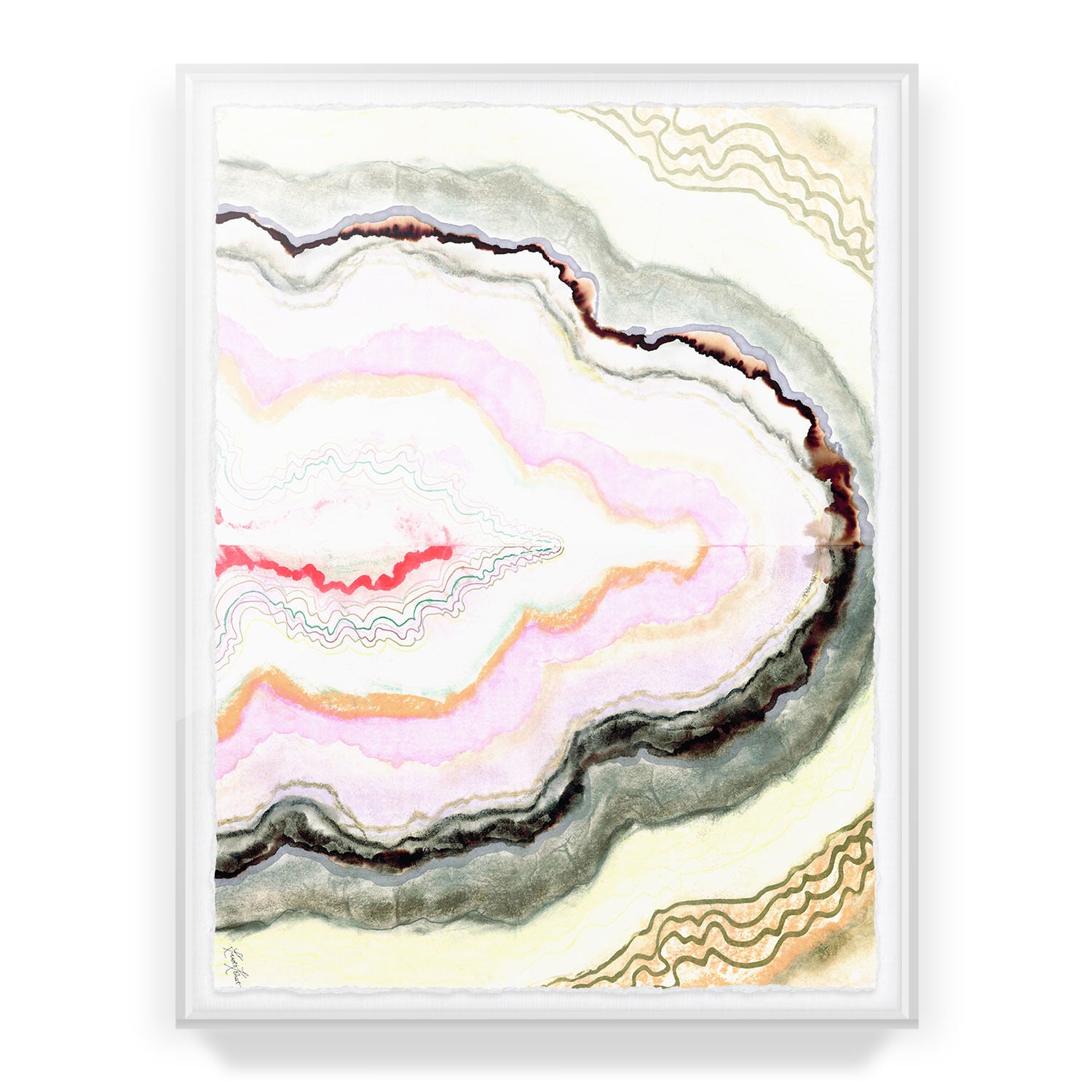 Cotton Candy Agate Framed Art Print