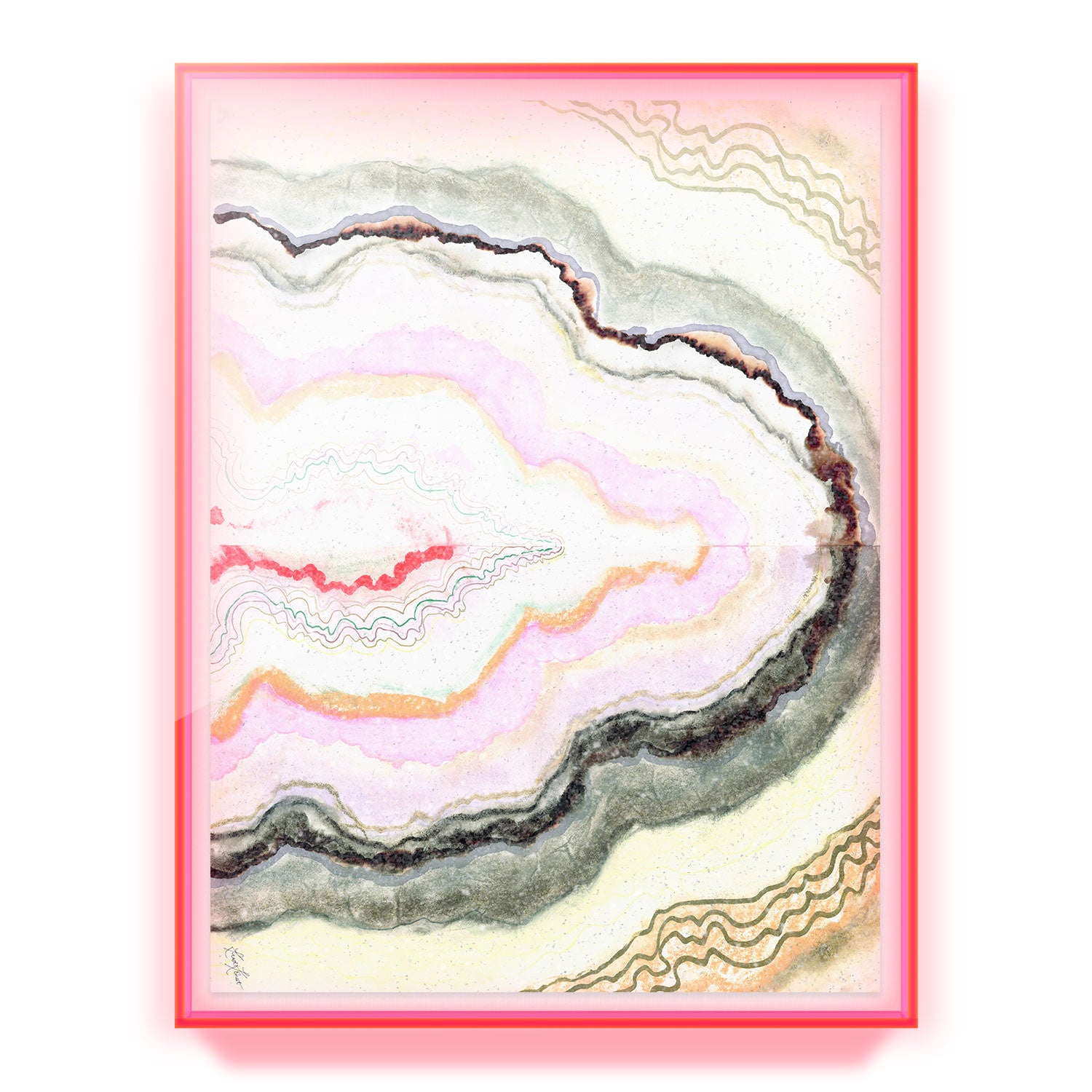 Cotton Candy Agate Embellished Print