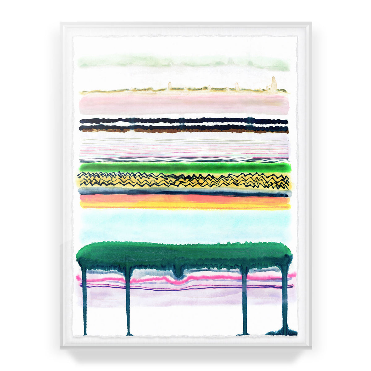 Emerald Drip Framed Art Print