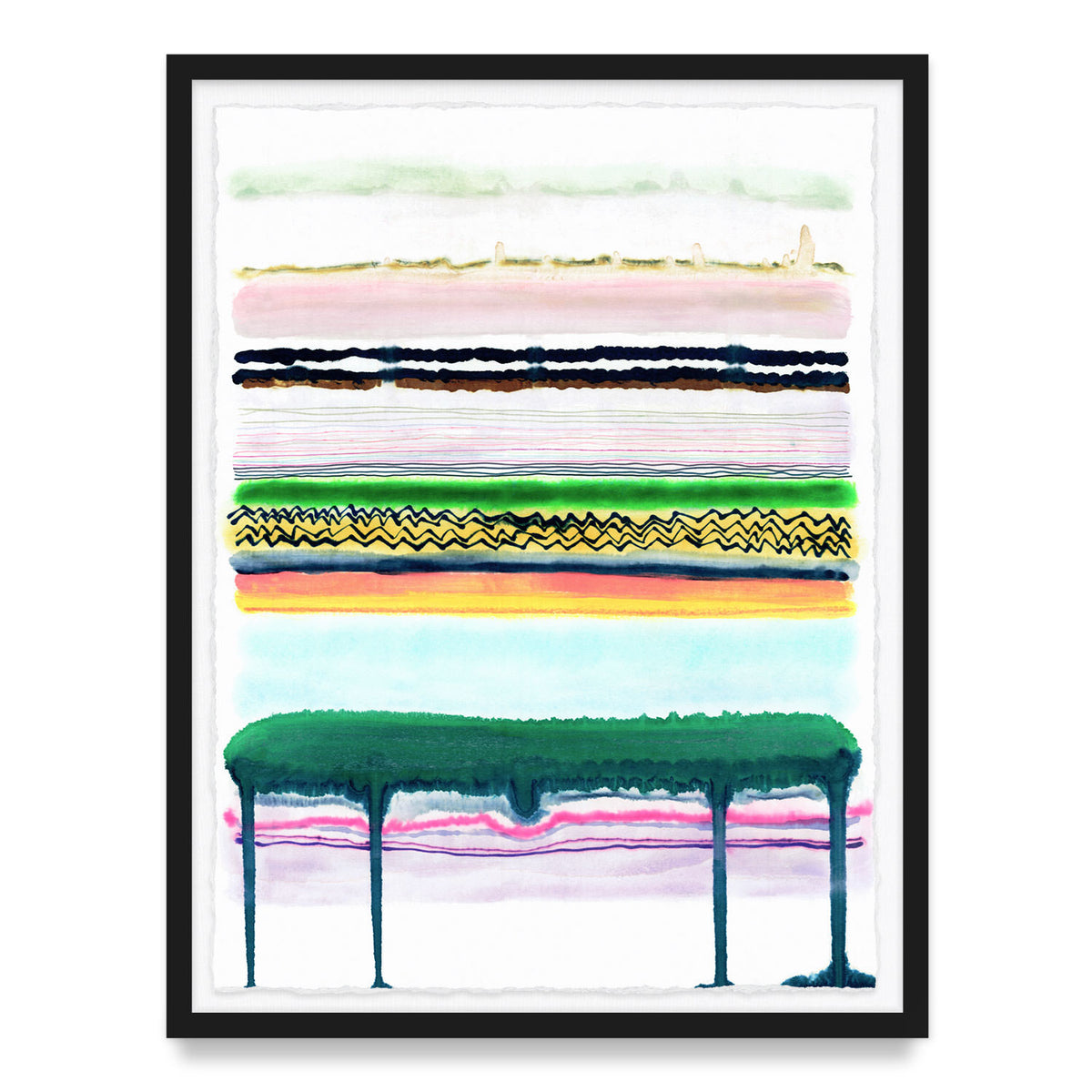 Emerald Drip Framed Art Print