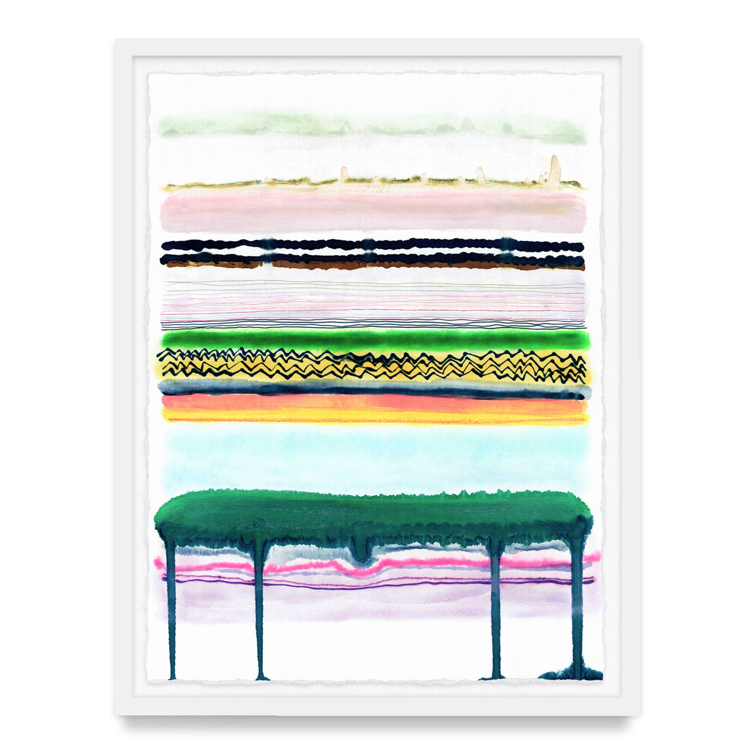 Emerald Drip Framed Art Print