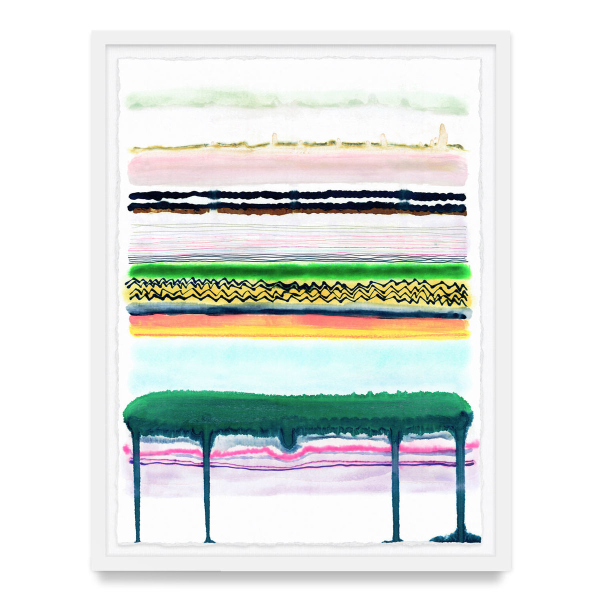 Emerald Drip Framed Art Print