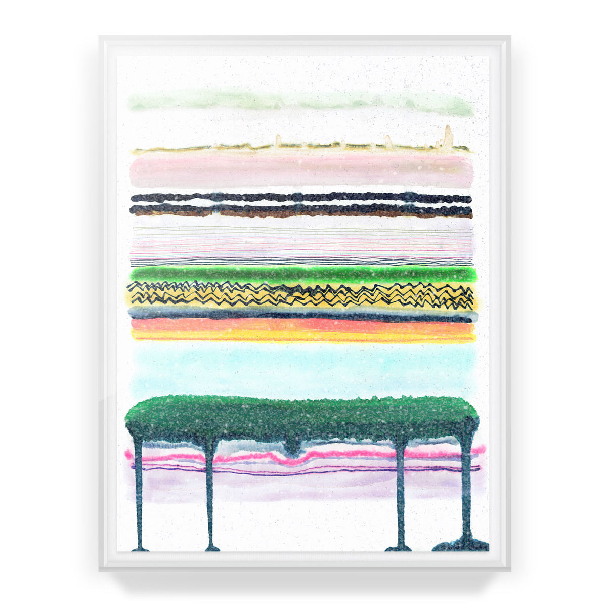 Emerald Drip Embellished Print