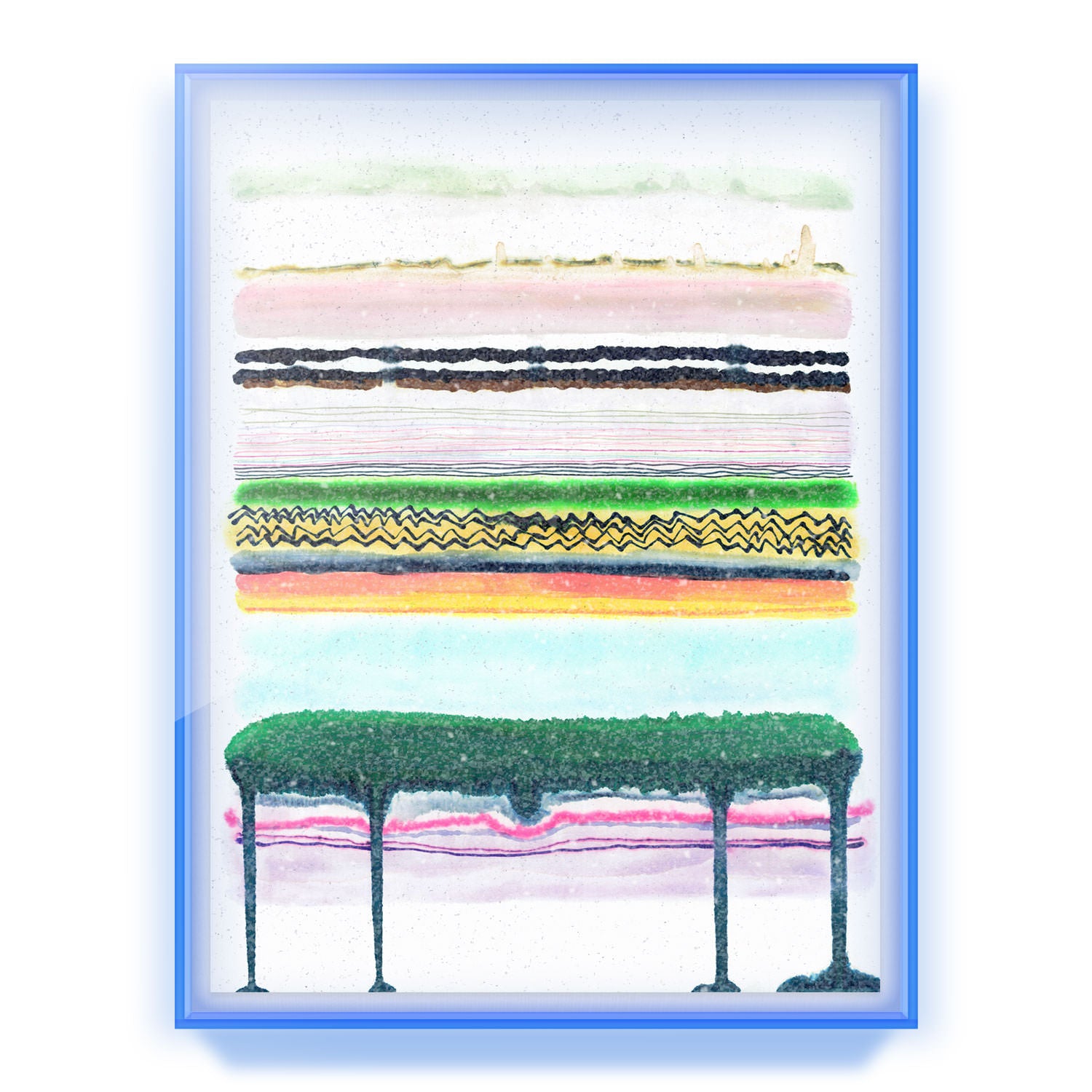 Emerald Drip Embellished Print