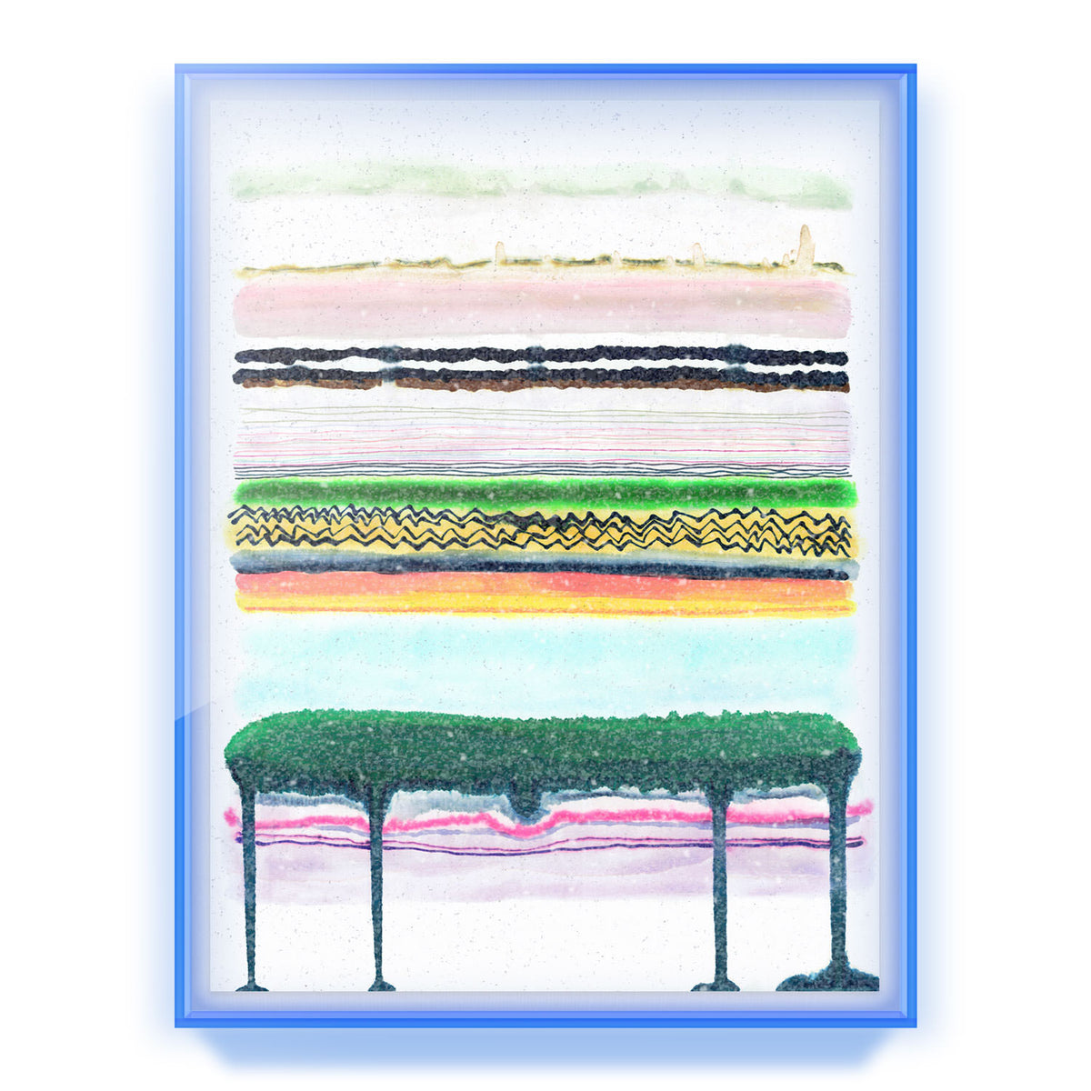 Emerald Drip Embellished Print