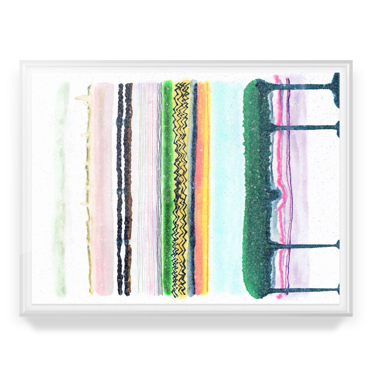 Emerald Drip Embellished Print