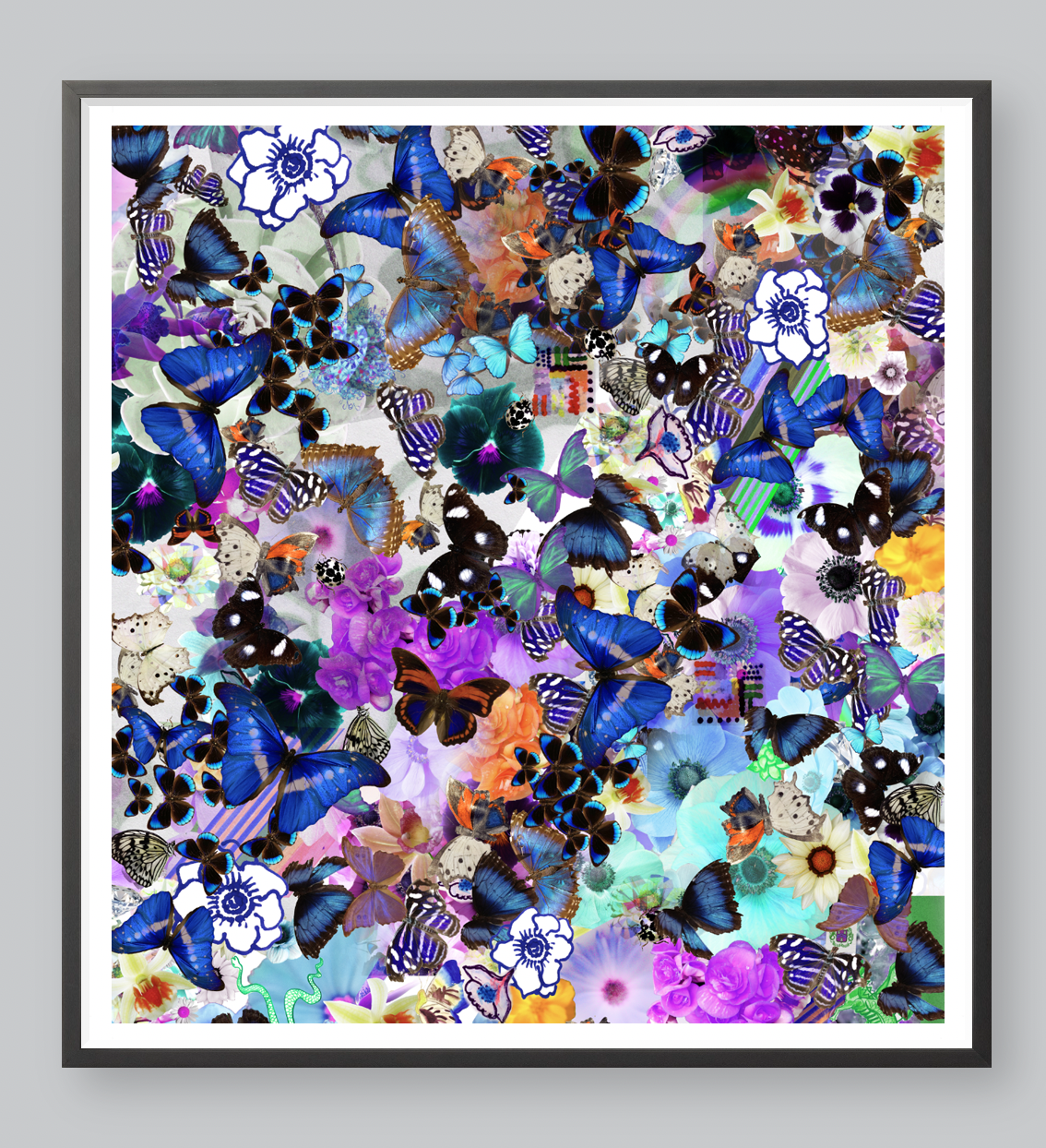 Butterfly Collage Framed Art Print