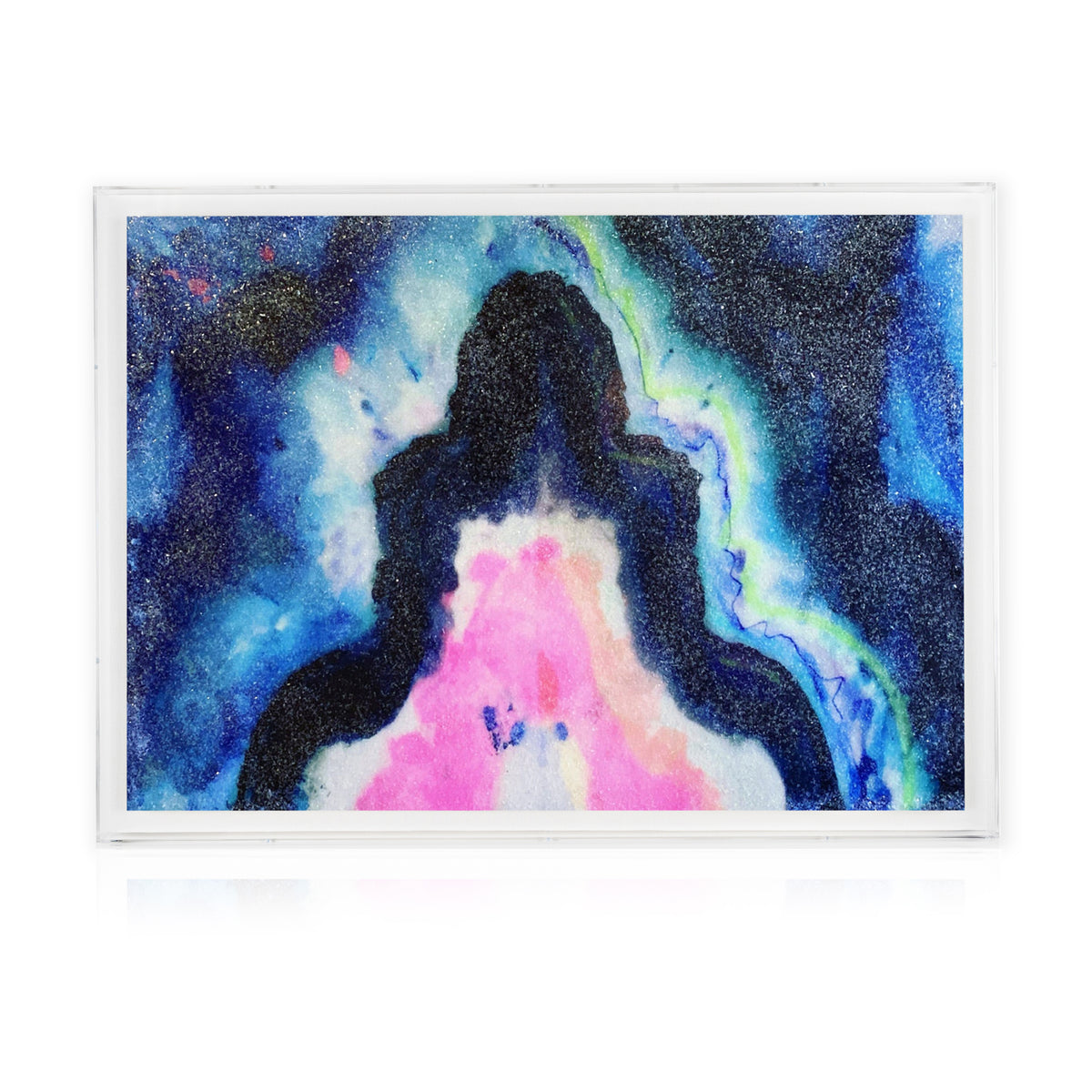 Blue Fusion Agate Embellished Print