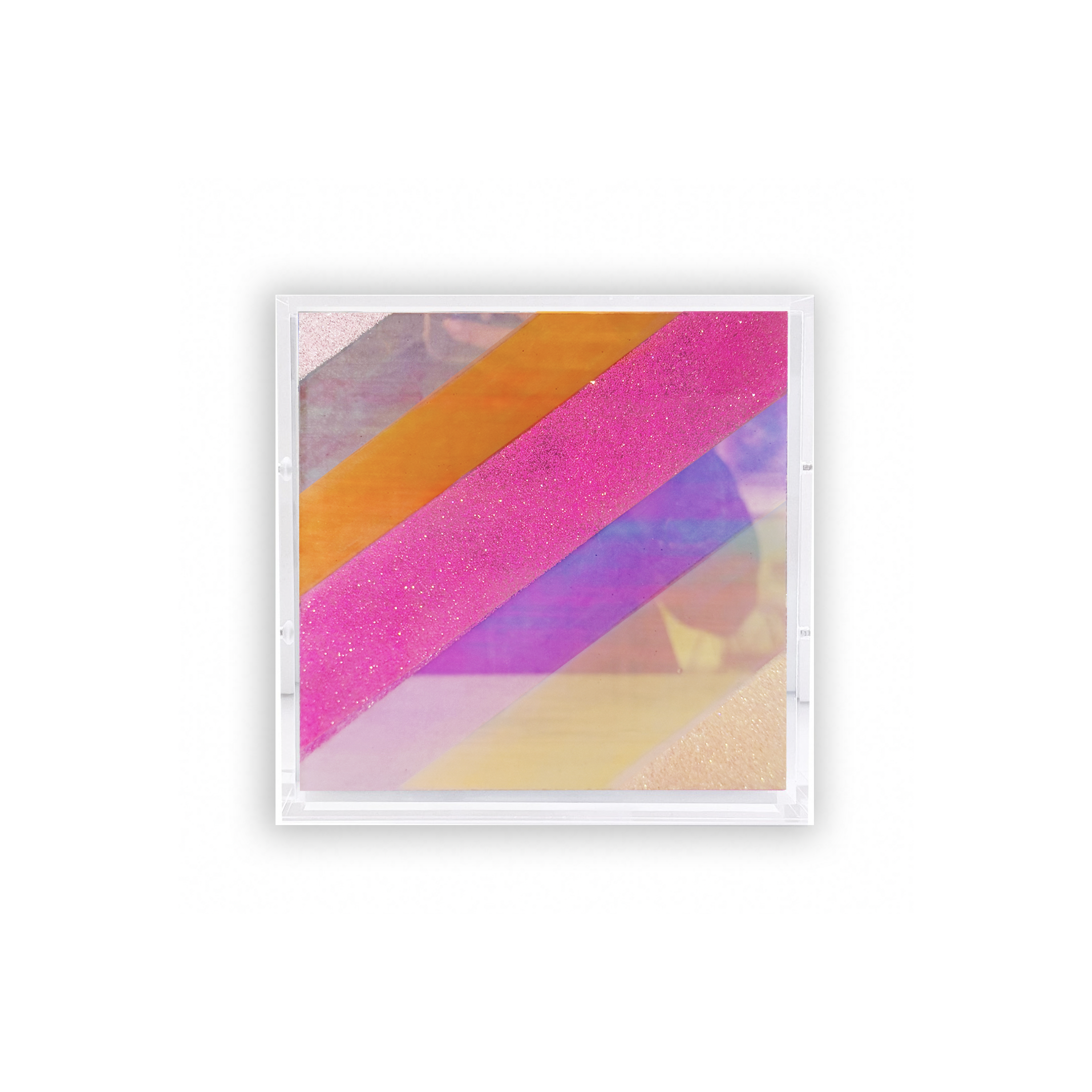Chromatic Stripe #71 Mini Original Artwork on Iridescent Acrylic | Original Art by artist Kristi Kohut